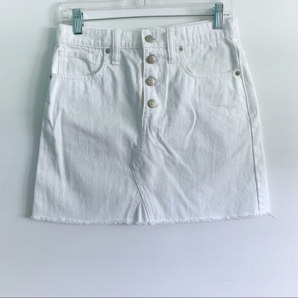 Madewell Women’s White A-Line Buttons Denim Skirt - Picture 2 of 6